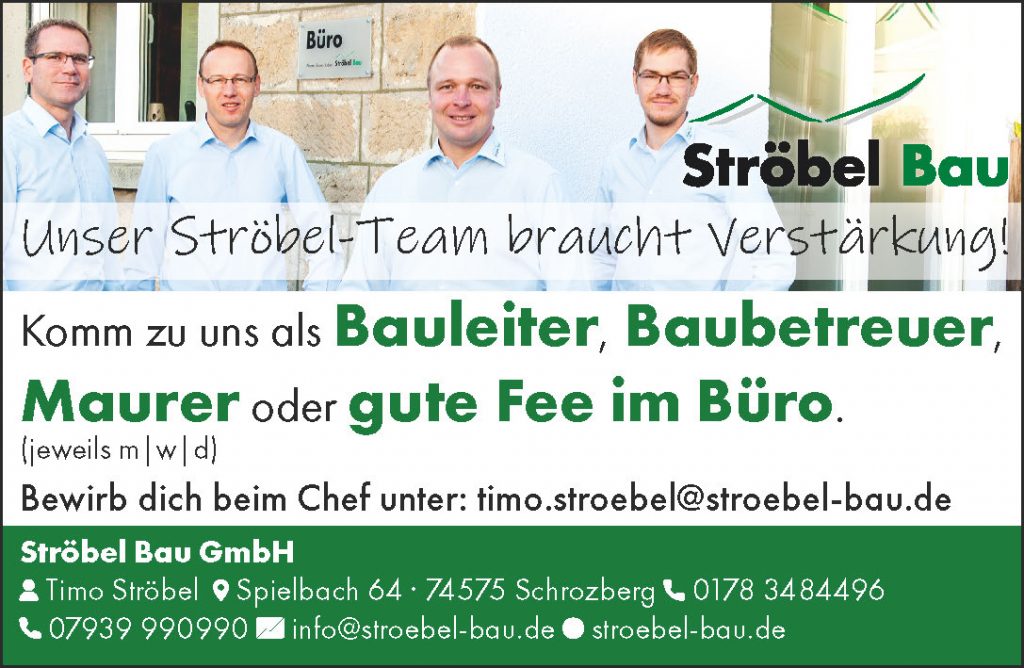 Stellenanzeige Bauleiter Maurer Bürokauffrau